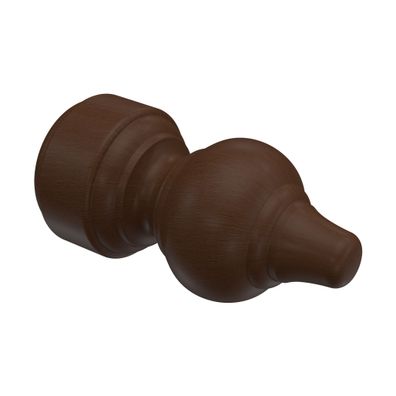 Endstück Rillenform Nussbaum für Gardinenstangen 28 mm Ø Interdeco, 2 Stk