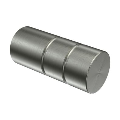 Interdeco Endstück Rillenzylinder Edelstahl-Optik für Gardinenstangen 16 mm Ø, 2 Stk