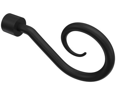 Interdeco Endstück Spirale Schwarz für Gardinenstangen 16 mm Ø, 2 Stk