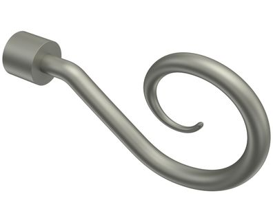 Interdeco Endstück Spirale Chrom matt für Gardinenstangen 16 mm Ø, 2 Stk