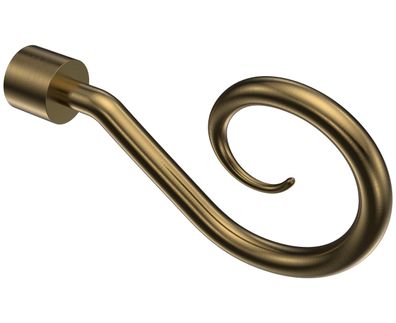 Interdeco Endstück Spirale Messing Antik für Gardinenstangen 16 mm Ø, 2 Stk