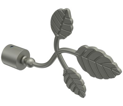 Interdeco Endstück Blatt Chrom matt für Gardinenstangen 16 mm Ø, 2 Stk