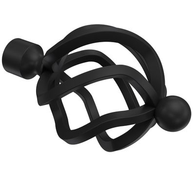 Interdeco Endstück Schmiedekugel Schwarz für Gardinenstangen 16 mm Ø, 2 Stk