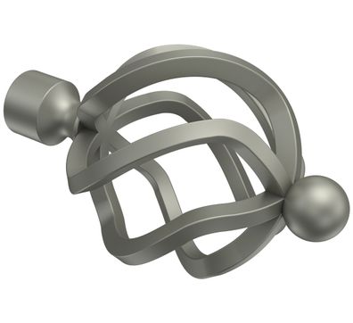 Interdeco Endstück Schmiedekugel Chrom matt für Gardinenstangen 16 mm Ø, 2 Stk