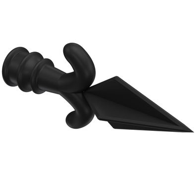 Endstück Pfeil Schwarz für Gardinenstangen 16 mm Ø Interdeco, 2 Stk