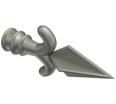 Interdeco Endstück Pfeil Chrom matt für Gardinenstangen 16 mm Ø, 2 Stk