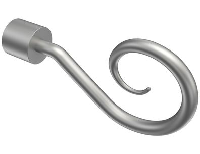 Interdeco Endstück Spirale Silbergrau für Gardinenstangen 16 / 13 mm Ø, 2 Stk