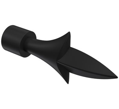 Interdeco Endstück Lilie Schwarz für Gardinenstangen 16 / 13 mm Ø, 2 Stk