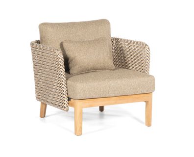 Lounge-Sessel Cheyenne Alu/PE-Kunstoffgeflecht mixed Seagrass java-brown rustic-honey