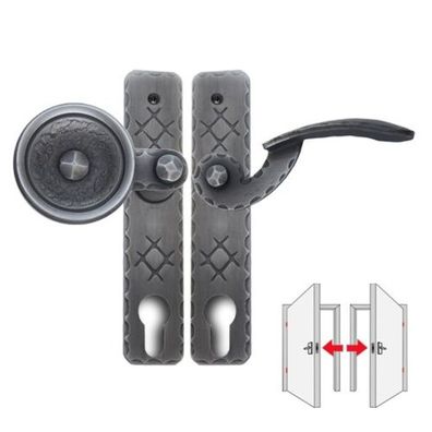 Baumanti Ulm Profiltür Wechselgarnitur Kurzschild Knopf drehbar Schmiedeeisen