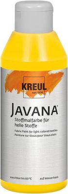 KREUL 91312 - Javana Stoffmalfarbe für helle Stoffe, 250 ml Glas in goldgelb, geschme