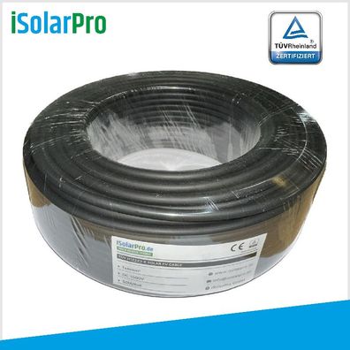 50m Isolarpro Solarkabel 6 mm² Photovoltaik Kabel für PV Anlagen schwarz