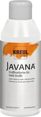 KREUL 91311 - Javana Stoffmalfarbe für helle Stoffe, 250 ml Glas in weiß, geschmeidig