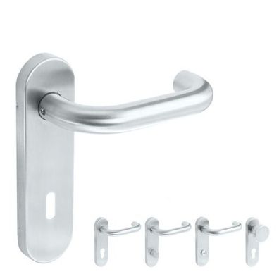 Baumanti Moldau Kurzschildgarnitur Klasse 3 Edelstahl matt Türbeschlag Türklinke