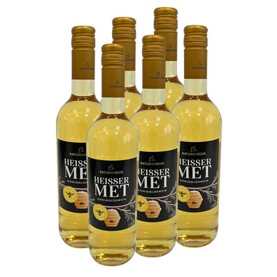 6x Heisser Met - Honig Glühwein 0,75l Flasche im Karton