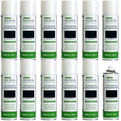 12x Set KOKA Reinigungsschaum Spray Dose Reiniger TV OLED LCD LED TFT Fernseher