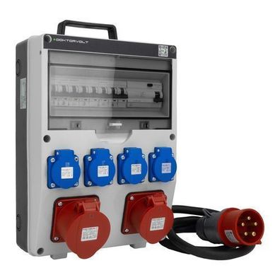 Baustromverteiler 16A 32A CEE 4x230V mit Stecker und Kabel TGD-S/FI Stromverteiler