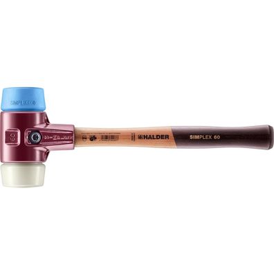 HALDER Simplex Schonhammer Ø 60 mm TPE-soft blau / Nylon mit Tempergussgehäuse