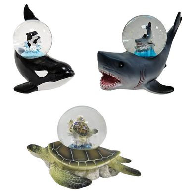 1 Glitzerkugel Schwertwal, Hai o. Schildkröte, Schneekugeln Orca Wassertiere Tiere