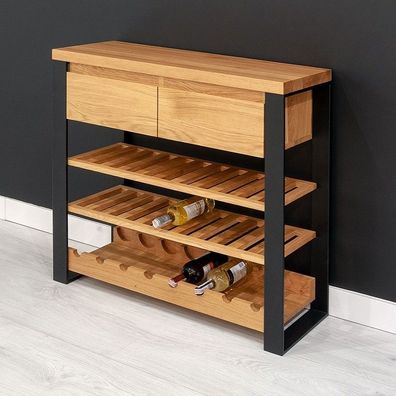 Modernes Colet-Weinregal, Massivholz Eiche