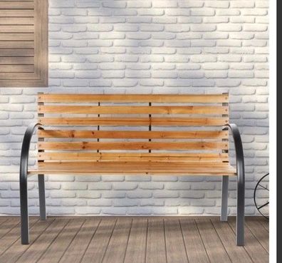 Parkbank mit 12 Holzleisten Maße: ca. 122 x 60 x 81cm