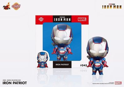 Hot Toys Cosbi Iron Man - Iron Patriot - Bobble Head Figur 043 - 9 cm Groß