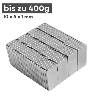 3 Stück Neodym Magnet 10mm x 5mm x 1mm - N38 Supermagnet - Quadermagnete - Hohe Haftk