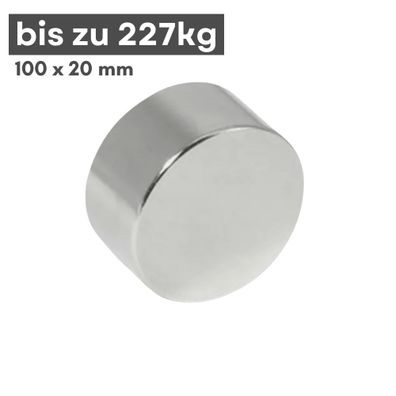 1 Stück Neodym Magnet Ø 100mm x 20mm - Starker Scheibenmagnet - N48 Supermagnet - Hoh