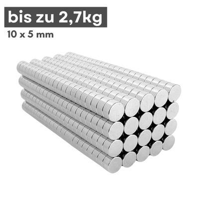 20 Stück Neodym Magnet Ø 10mm x 5mm - Starker Scheibenmagnet - N38 Supermagnet - Hohe
