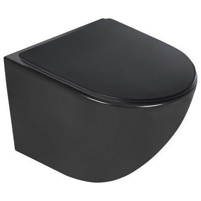 WC-Toilette: Schüssel DELOS Schwarz mit Klosettsitz Slim Soft-Close