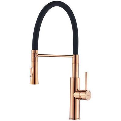 Küchenarmatur Wasserhahn SHIRE Küchenmischer Schwarz-Roségold Spültischarmatur
