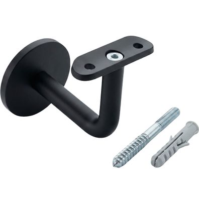 Design Handlaufhalter RAL 9005 Schwarz - V2A Edelstahl | Für Ø 42,4 mm Rohr |