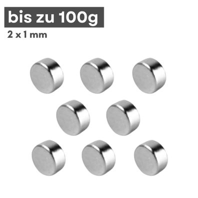 200 Stück Neodym Magnet Ø 2mm x 1mm - Starker Scheibenmagnet - N42 Supermagnet - Hohe