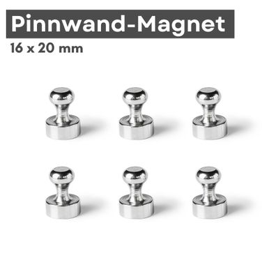 20 Stück Pinnwand Magnet Ø20 mm x H25 mm Neodym Magnete bis 9 KG Zugkraft Kegel Magne