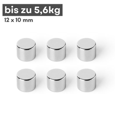 10 Stück Neodym Magnet Ø 12mm x 10mm - Starker Scheibenmagnet - N42 Supermagnet - Hoh