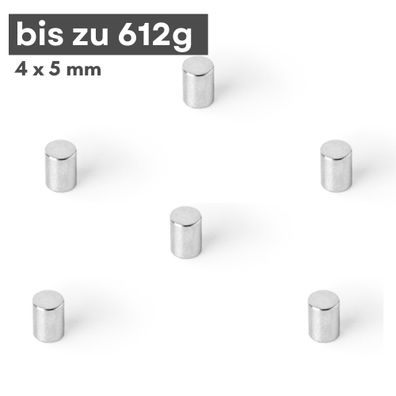 100 Stück Neodym Magnet Ø 4mm x 5mm - Starker Scheibenmagnet - N42 Supermagnet - Hohe