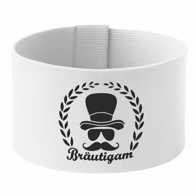 größenverstellbare Armbinde 10 cm mit Druck Bräutigam