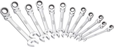 VIGOR Gelenk Ratschen-Ring-Maulschlüssel Satz V2818 Außen Doppelsechskant