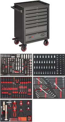 VIGOR Werkstattwagen Series L mit Sortiment V4560 344-teilig