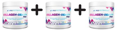 3 x Allnutrition Collagen-Beauty Fish, Strawberry - 158g