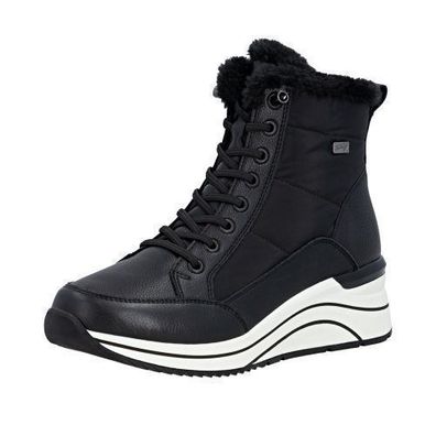 Remonte Schnürstiefel - Schwarz Synthetik