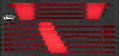 VIGOR Weichschaumeinlage leer V4987-L L x B x H: 393 mm x 188 mm x 35 mm