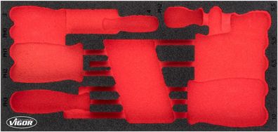 VIGOR Weichschaumeinlage leer V4989-L L x B x H: 393 mm x 188 mm x 35 mm