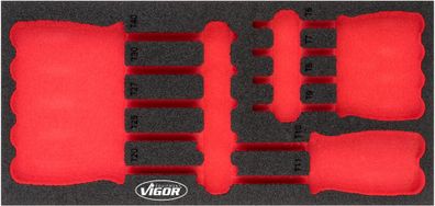 VIGOR Weichschaumeinlage leer V4991-L L x B x H: 393 mm x 188 mm x 35 mm