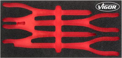 VIGOR Weichschaumeinlage leer V4995-L L x B x H: 393 mm x 188 mm x 35 mm