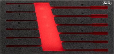 VIGOR Weichschaumeinlage leer V5077-L L x B x H: 393 mm x 188 mm x 35 mm
