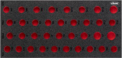 VIGOR Weichschaumeinlage leer V5099-L L x B x H: 393 mm x 188 mm x 35 mm