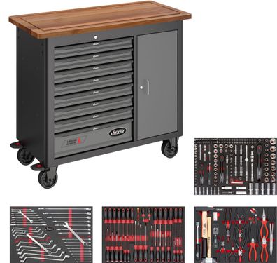 VIGOR Mobile Werkbank Series L mit Sortiment V5156 256-teilig