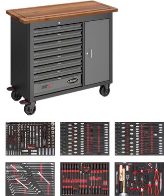 VIGOR Mobile Werkbank Series L mit Sortiment V5158 375-teilig