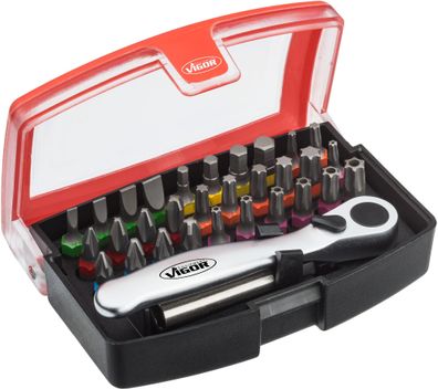 VIGOR Bit Box V5502 1/4" Schlitz Profil, Innen Sechskant Profil Kreuzschlitz